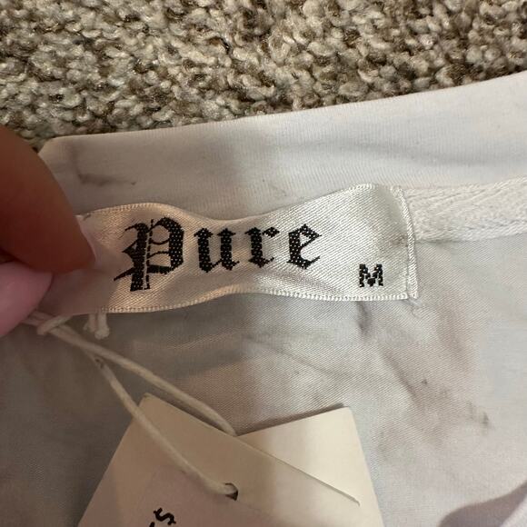 PURE Men's Red and Black Pure ATL Logo Diamond Tee Size M In White - Picture 10 of 14